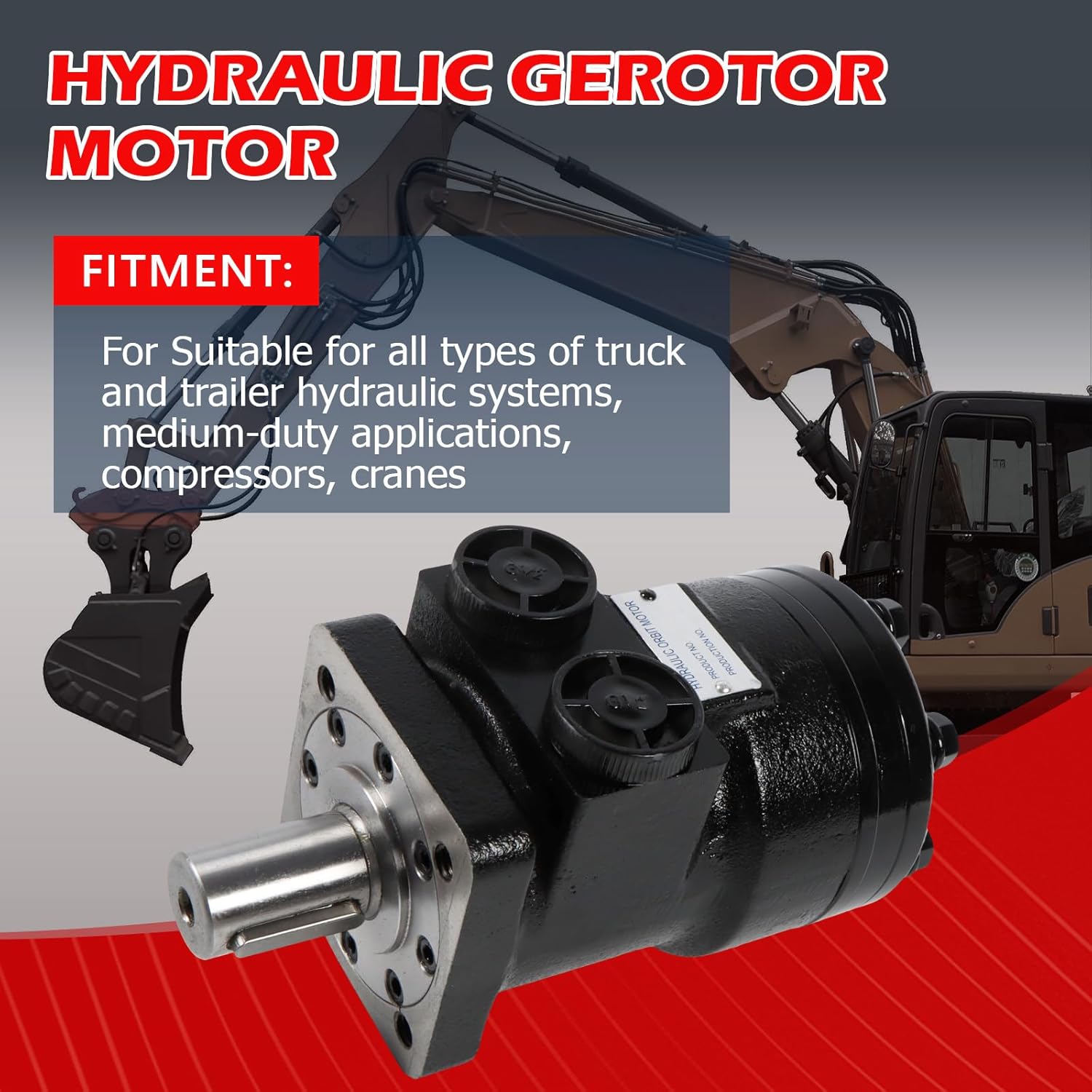 CM004P Hydraulic Motor, 4 Bolt Mount Type, 0.25" Shaft Keyway, 1" Round Shaft, 1/2" NPT, 3.1 CIR Displacement