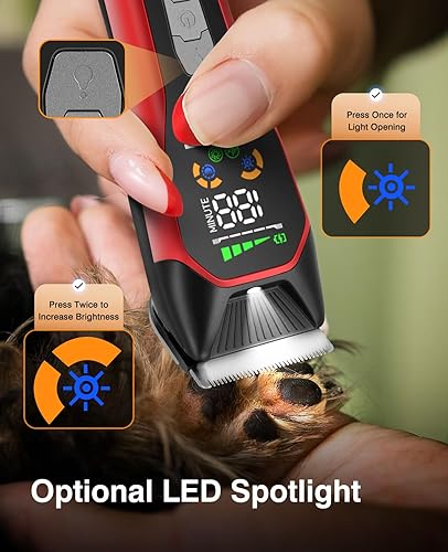 Miniatura 3 de Cortadora de pelo eléctrica inalámbrica para mascotas grandes, kits de aseo de perros de motor silencioso y fuerte de dos velocidades con hoja ancha