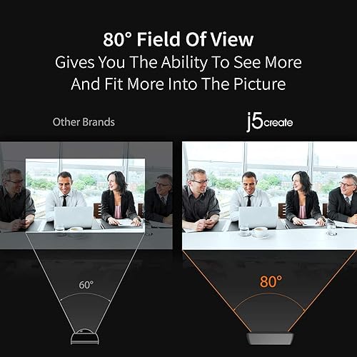 Miniatura 5 de j5create Cámara web de transmisión USB - 1080P HD con rotación de 360, micrófono de alta fidelidad, Plug and Play para PCMaccomputadora