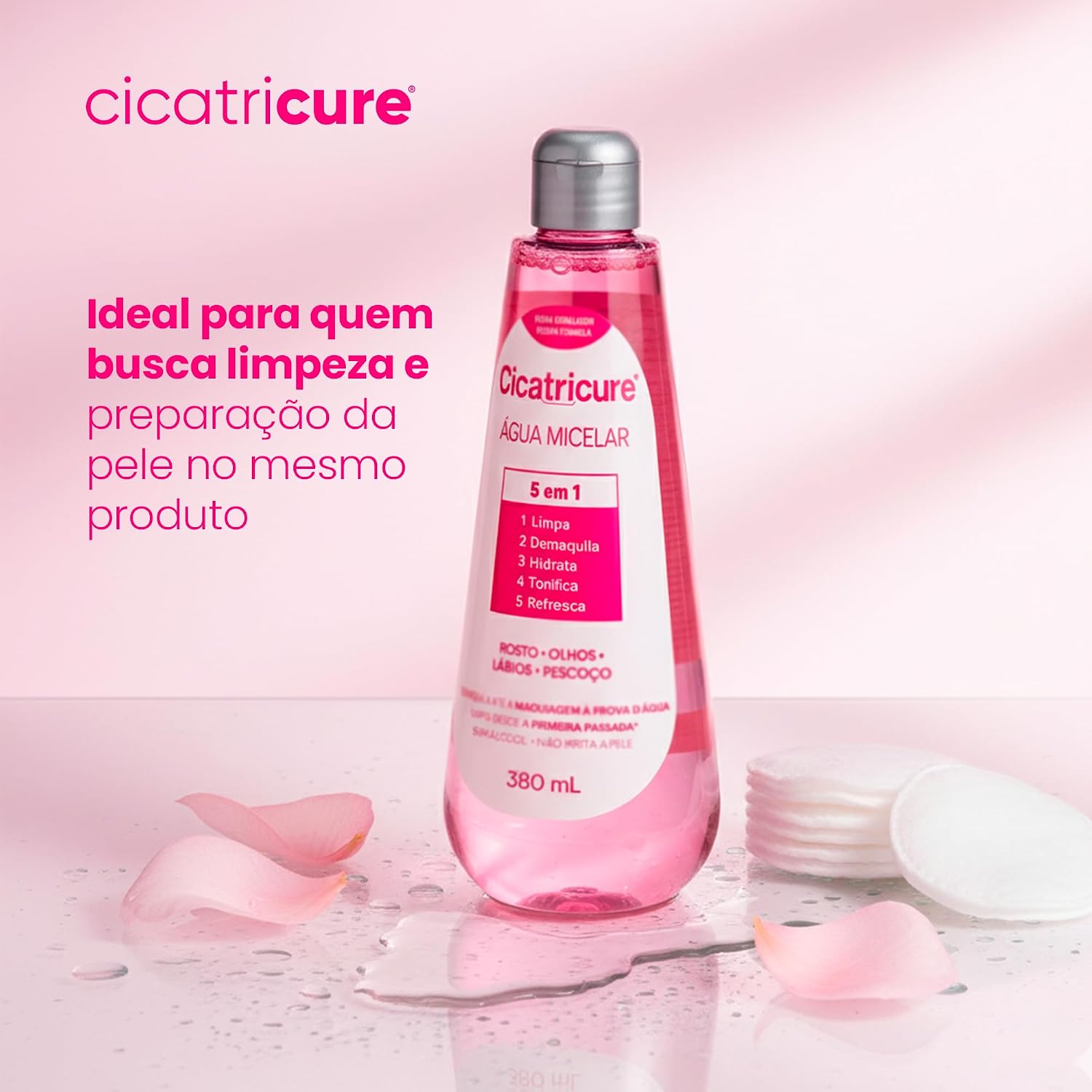 Cicatricure Água Micelar 5 Em 1 380ml, Demaquila, Limpa, Purifica, Suaviza, Elimina Impurezas e Reequilibra a Pele Cicatricure Água Micelar 5 Em 1 380ml, Demaquila, Limpa, Purifica, Suaviza, Elimina Impurezas e Reequilibra a Pele