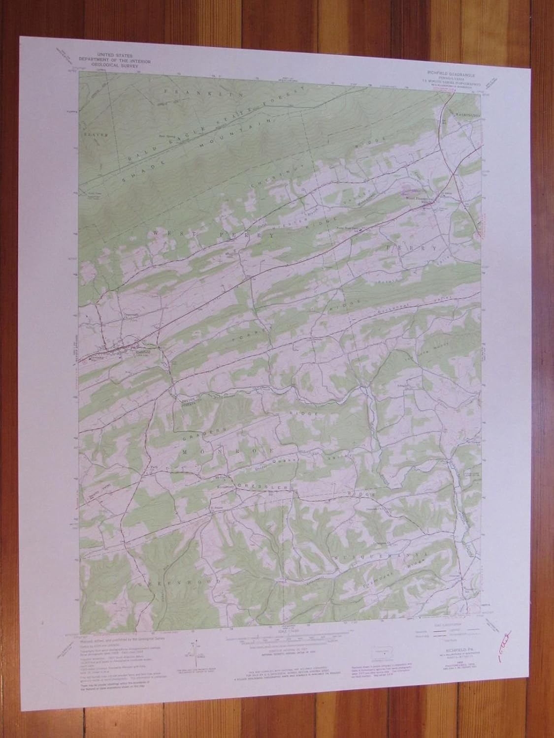 Richfield Pennsylvania 1979 Original Vintage USGS Topo Map