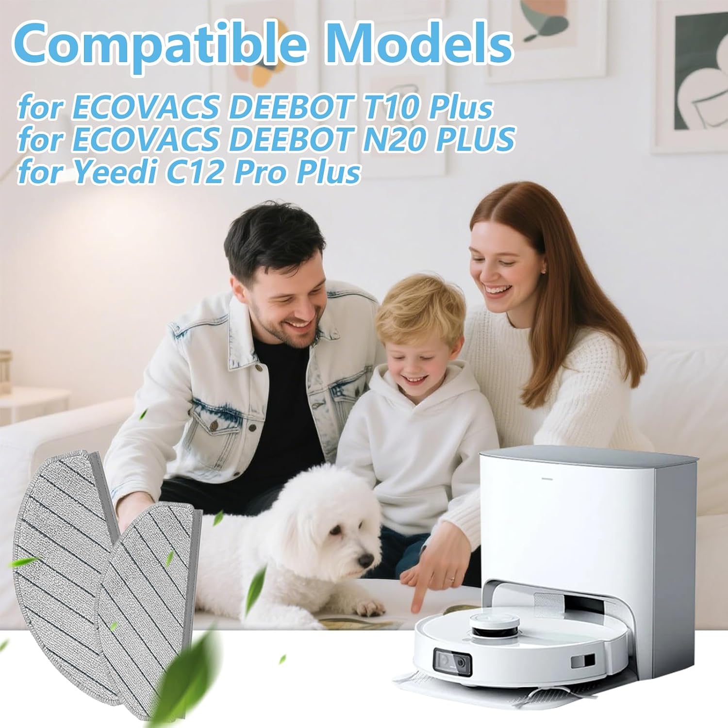Mop Pads for ECOVACS DEEBOT T10 Plus/DEEBOT N20 Plus Vacuum Cleaner
