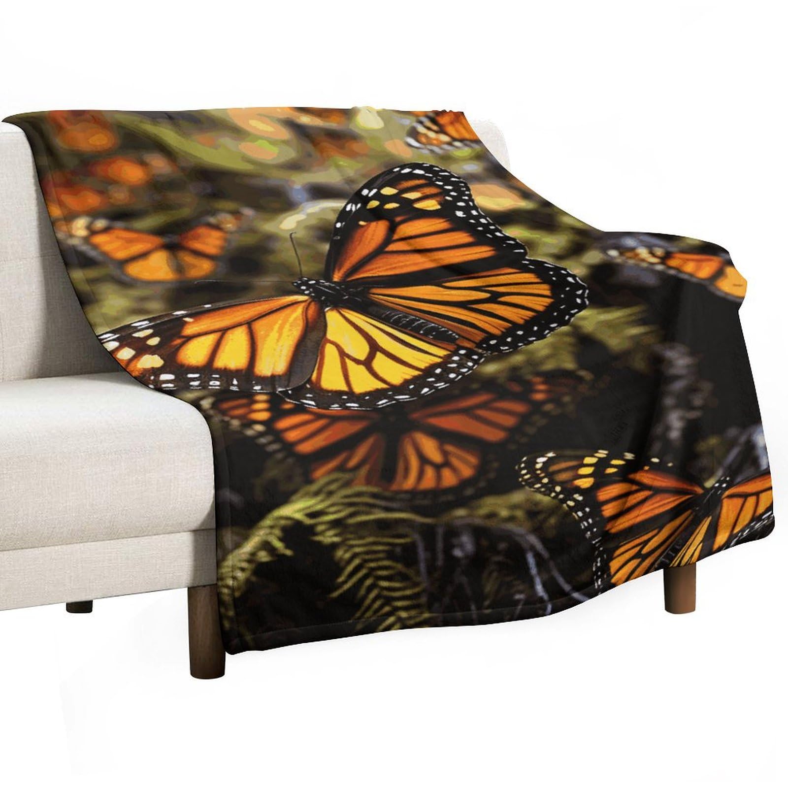 Couverture polaire en flanelle anti-froid légère et épaisse orange