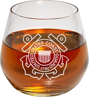 Coast Guard Whiskey Glasses (Set of Two) – Coast Guard Engraved Speakeasy Rock Glass - Gifts for Bourbon Lovers - Coast Guard Present for Retirement, Graduation, Birthday – Coast Guard Home Décor