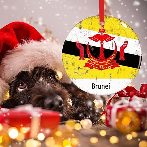 Vista 116 de Chipre - Adornos colgantes para árbol de Navidad, bandera nacional de Chipre, adornos de cerámica para decoraciones de Navidad, regalo de viajero