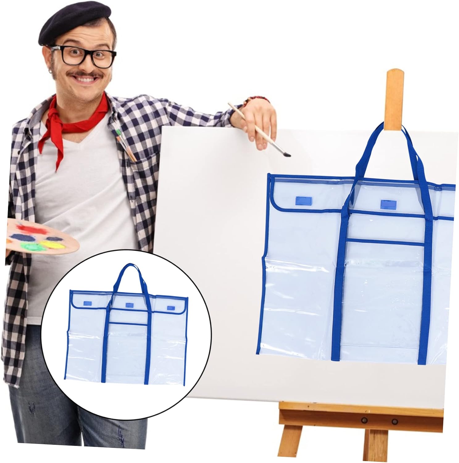 Portable Art Portfolio Bag for Posters and Bulletin Boards, Blue