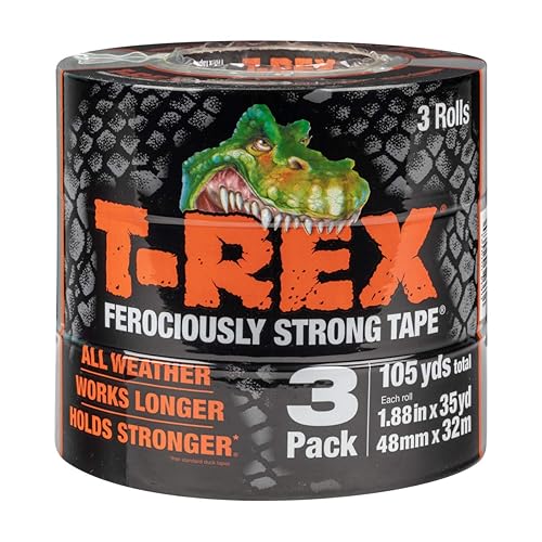 Miniatura 4 de T-REX Cinta adhesiva ferozmente fuerte, cinta adhesiva con respaldo resistente a los rayos UV e impermeable para hormigón de ladrillo de madera y