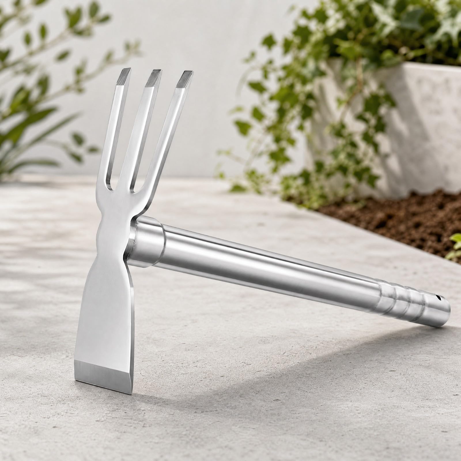KESOTO Attrezzo da Giardino in Acciaio Inox 304 Resisn Corrosione Attrezzo Manuale di Lavoro in Metallo Robusto, Stile B