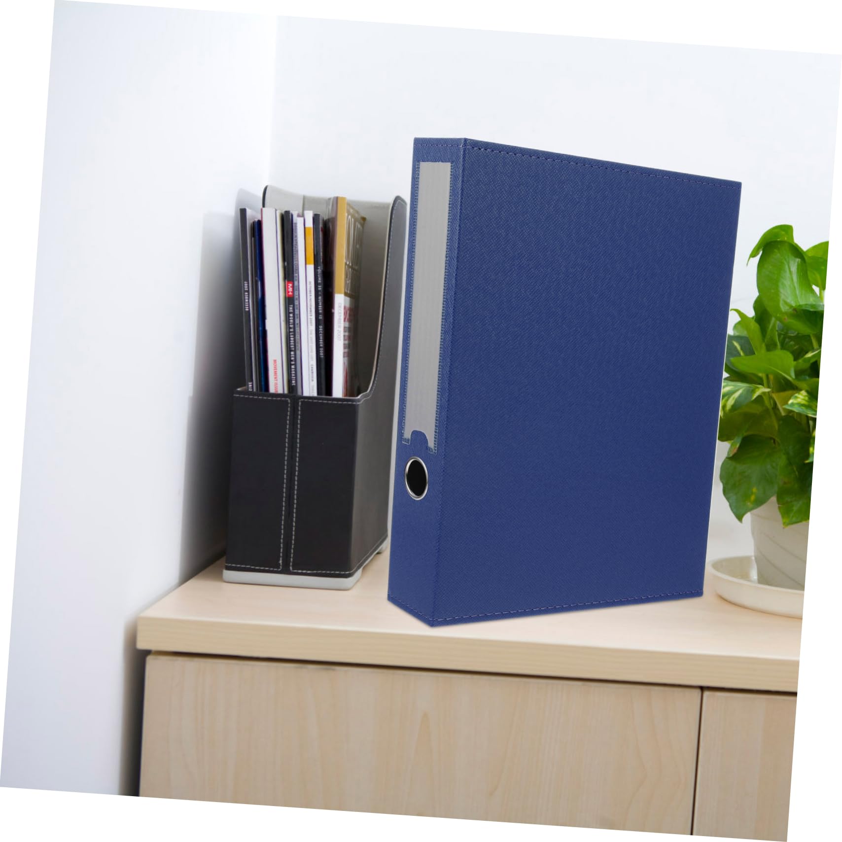 NUOBESTY Blauer A4 Aktenorganizer aus Pu Leder für Dokumente
