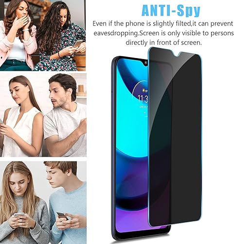 Miniatura 4 de Anbzsign - Protector de pantalla de privacidad para Motorola Moto E20, vidrio templado de dureza 9H antiespía (2 unidades)