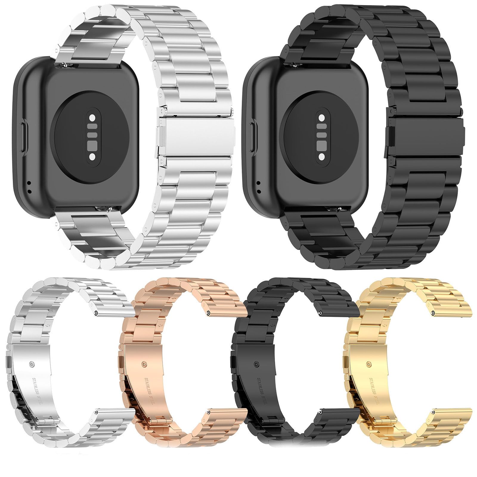 GIOPUEY Ersatzarmband Für Amazfit Bip 5 / Bip 5 Unity – Rostfreier Stahl, Gold, Stylisch & Langlebig