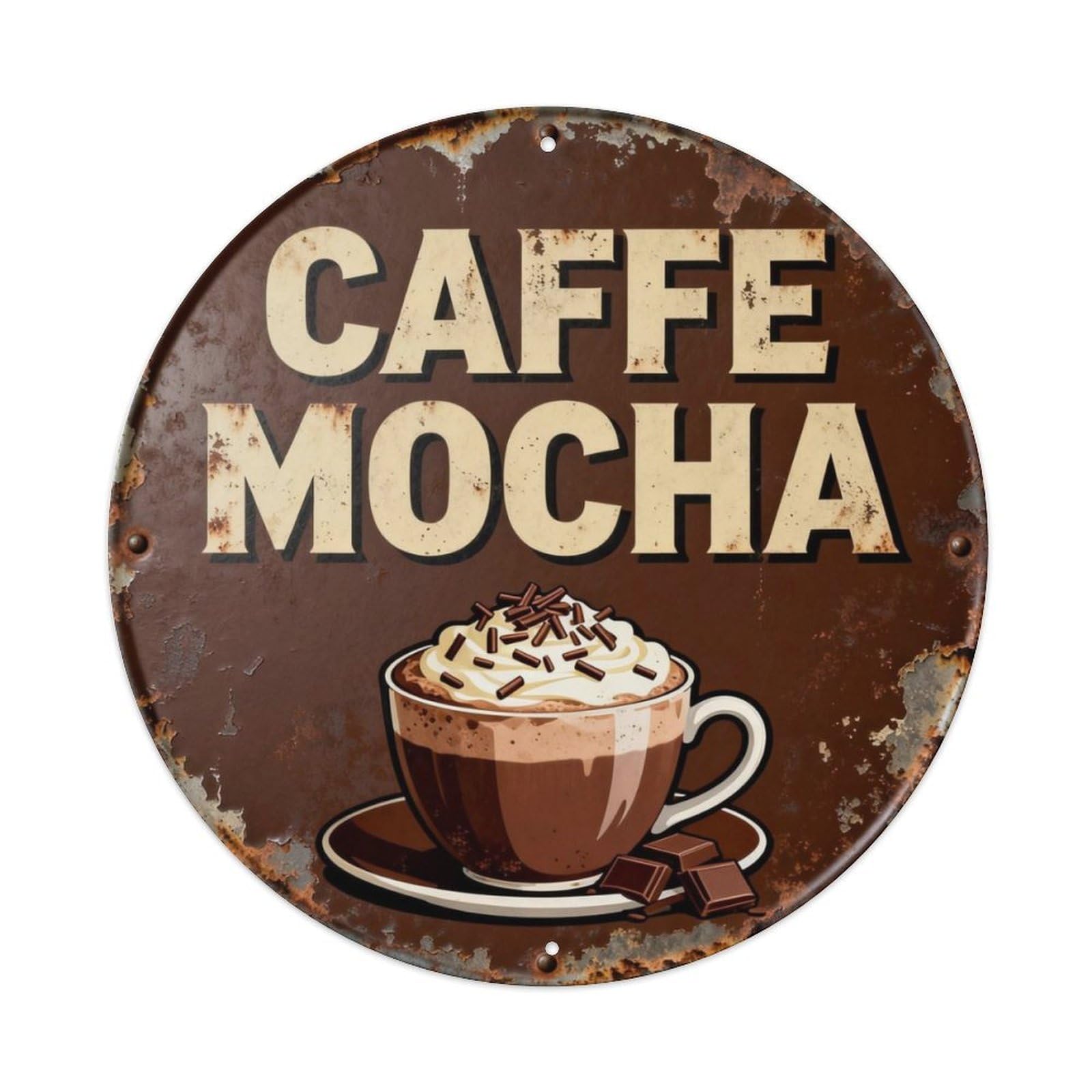 Caffe Mocha Metal Tin Sign Plaque