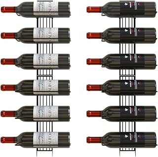 J JACKCUBE DESIGN Wall Mount Wine Rack Organizer for 12 Bottles, Heavy Duty Steel Wine Champagne Liquor Storage Display Holder Rack for Kitchen, Wine Cellar and Home Decor- MK823B