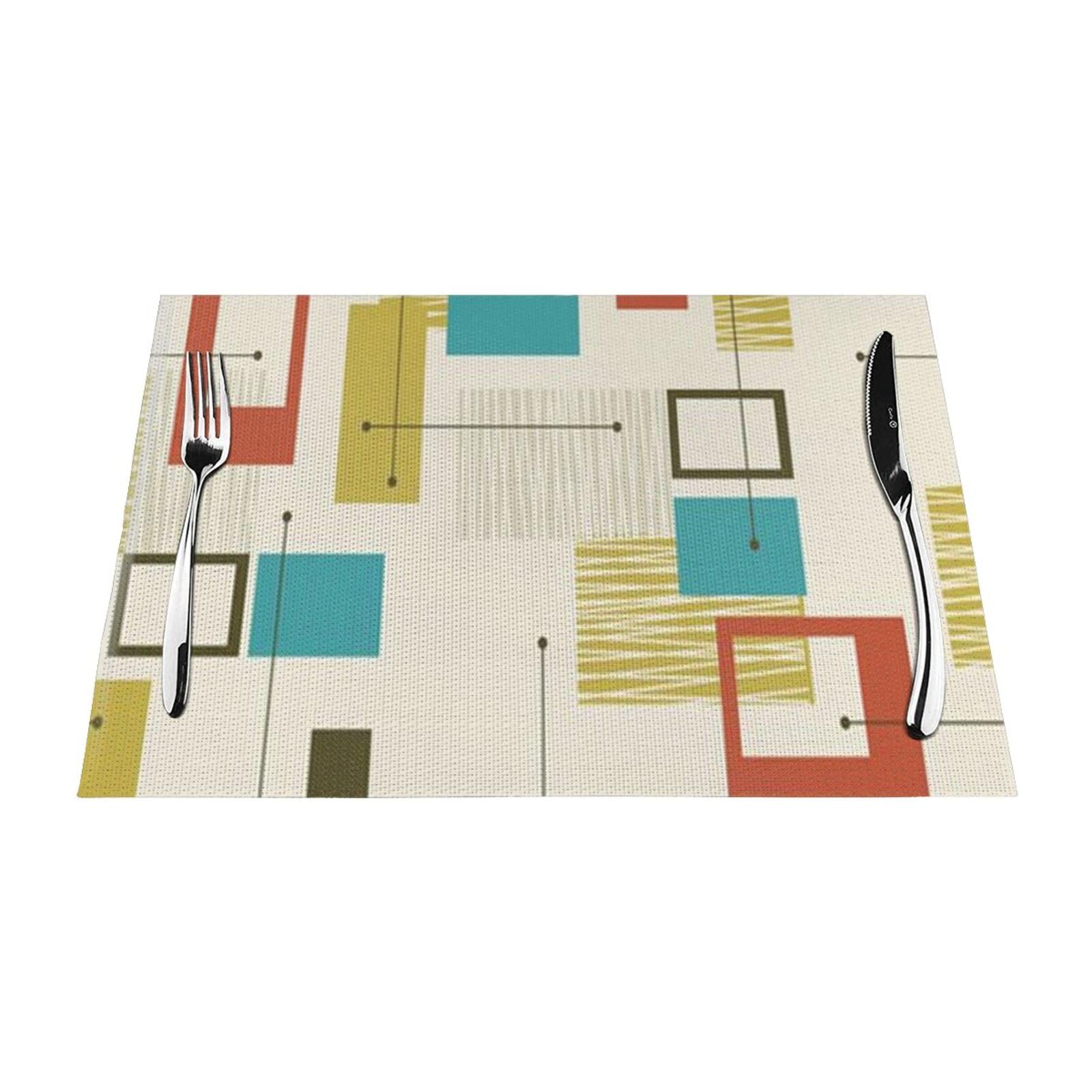 Lot de 6 sets de table PVC lavables et antidérapants pour intérieur et extérieur