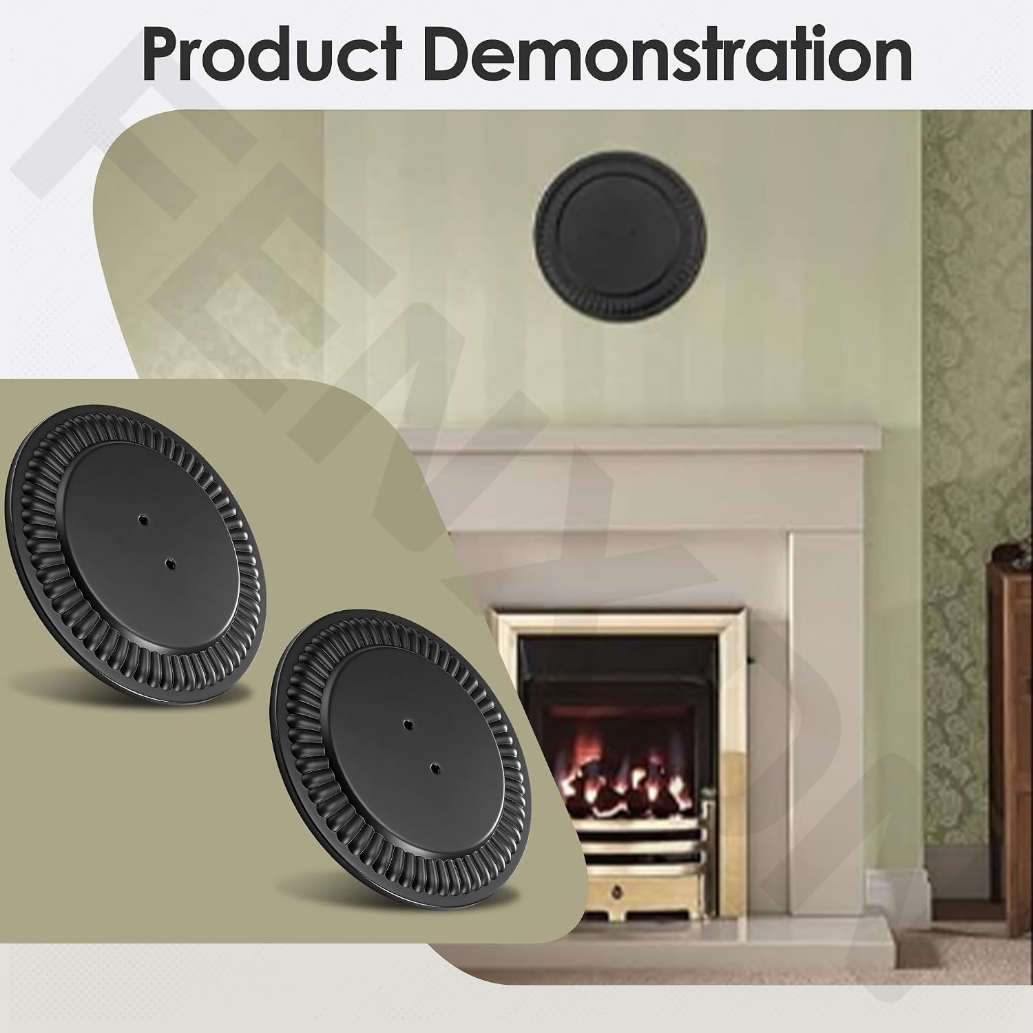 2 Pack Replacement Furnace Flue Hole Cover 6719900 for 4" to 8" Chimney Flue Hole | Adjustable | Replacement Stove Pipe Flue Hole Cover for Wall Decor Covers The Flue - Black, Replace: BM0026 BM0353