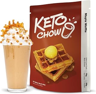 Maple Waffle | Keto Meal Replacement Shake Powder | Nutritionally Complete | Low Carb | Delicious Easy Meal Substitute | Protein Rich You Choose The Fat | 21 Meal Serving