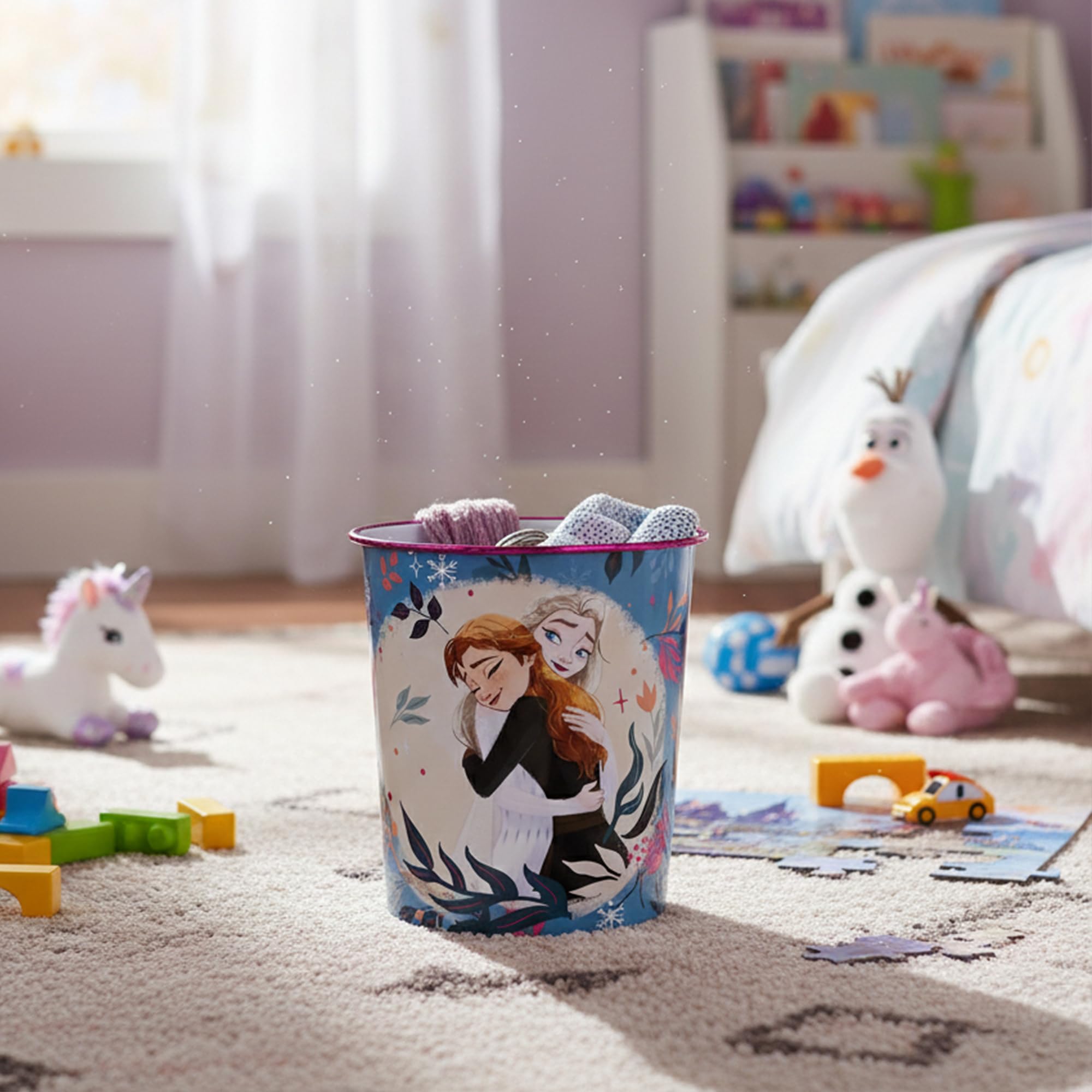 Frozen - Cestino per rifiuti per bambini, per camera da letto, studio, scrivania, pattumiera