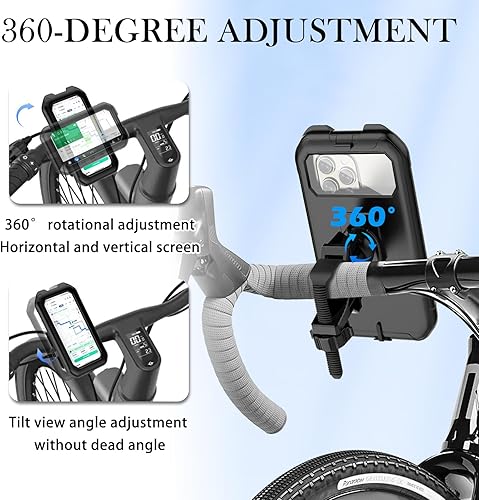 Miniatura 4 de Soporte de teléfono para motocicleta con diseño a prueba de agua, soporte para teléfono de bicicleta con sensibilidad táctil y rótula ajustable de