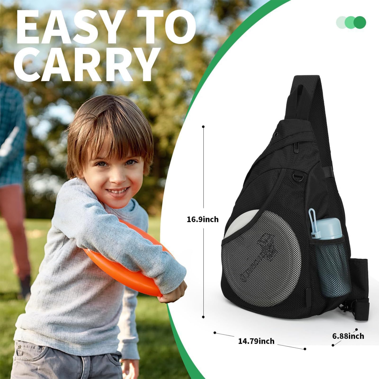 Disc-Golftasche, große Golftasche mit verstellbarem Gurt – Sport- und Unterhaltungszubehör für Trennwände, Griffaufbewahrungshaken, Schultern, Softball, Tennis, Fitness, Camping