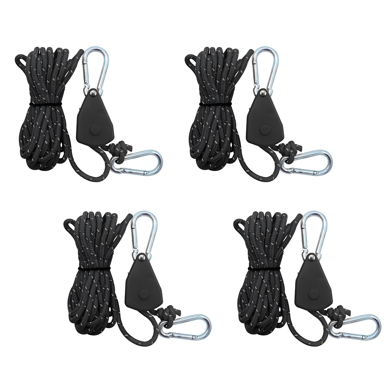 4 Pcs Reflective Tent Guy Ropes, 4mm Cord Guy Ropes, Ratchet Rope