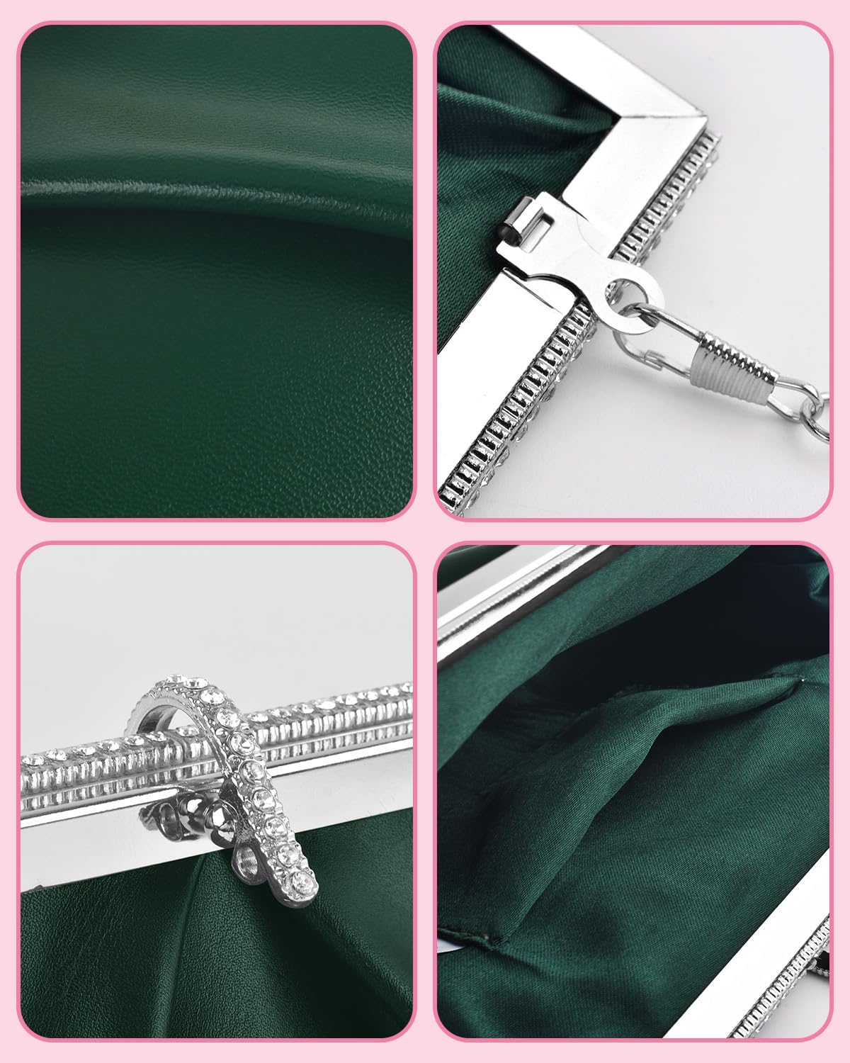 TINDTOP Clutch Purses for Women, PU Leather Formal Evening Bags Shoulder Party Handbags Wedding Cocktail Prom Clutches