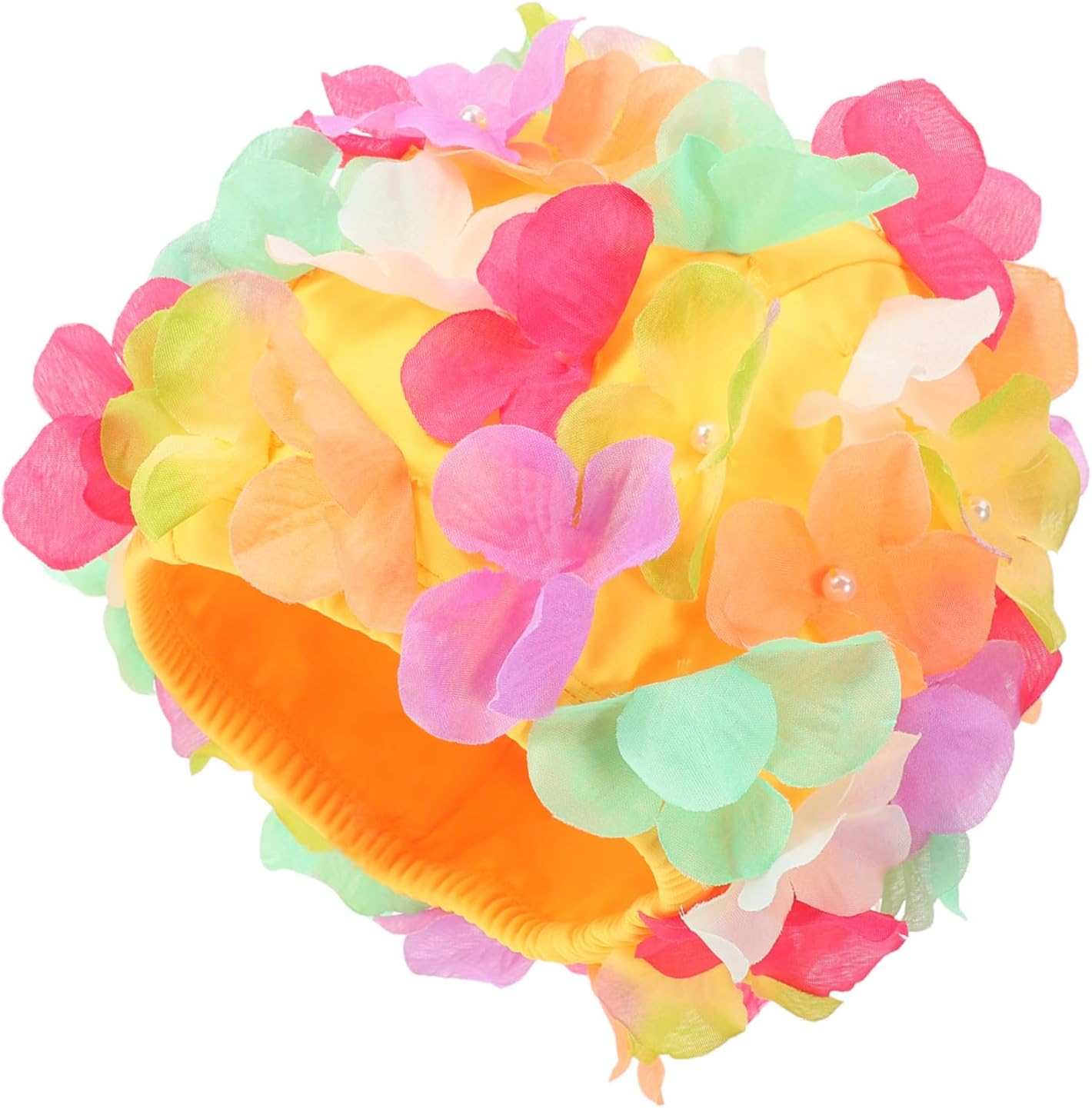 POPETPOP 5pcs Floral Stretchy Swim Cap for Women Comfortable Hair Swimming Hat Breathable Design Ear for Pool and Beach Use