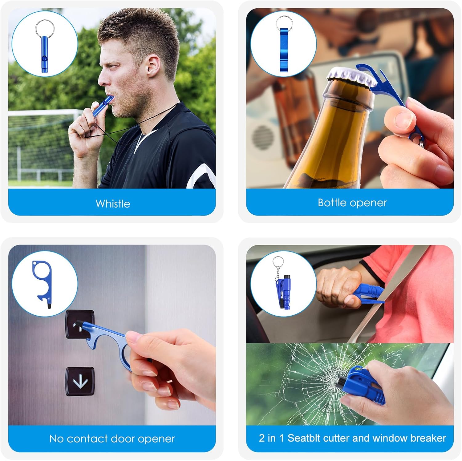 AMIR Safety Keychain Set for Women, Wristlet Strap Keychain with Personal Alarm and Pom Pom Accessories Kit for Women Girls - Image 5