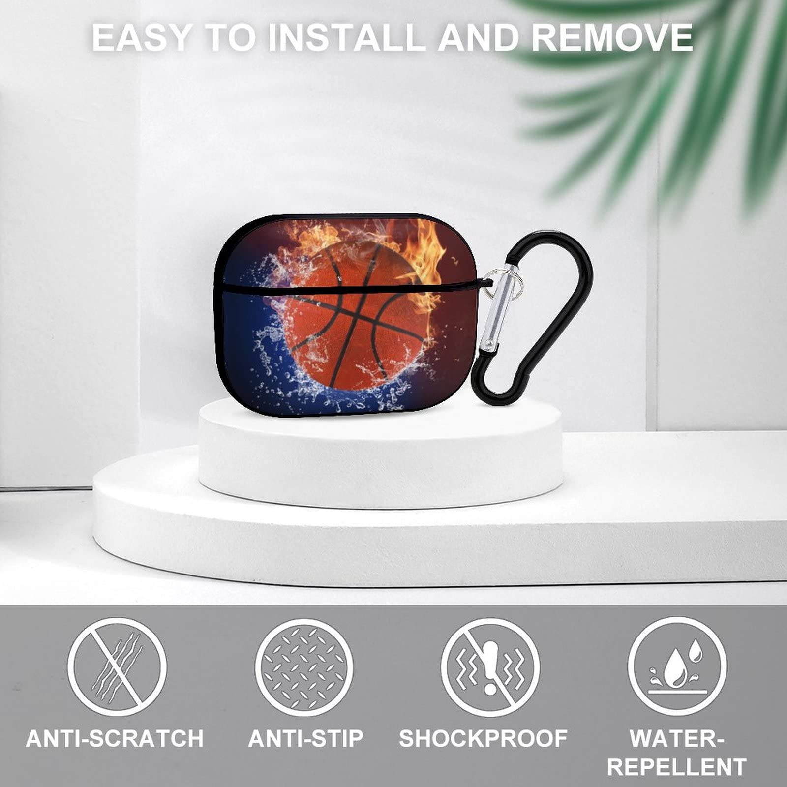 Basketball Ball Flames Print Case Cover For AirPods Pro Case 2nd