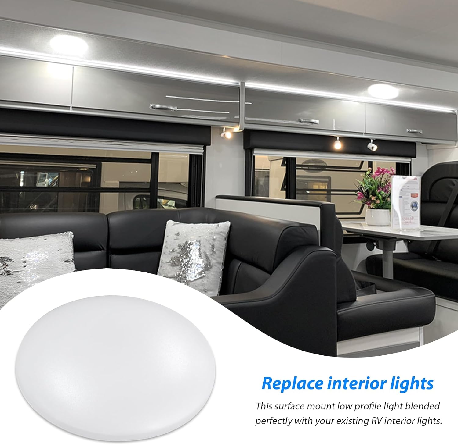 Dream lighting RV Interior LED Lights 12v DC 3.5inch Ceiling Dome Light Fixtures-4000K White Lighting, Pack of 4