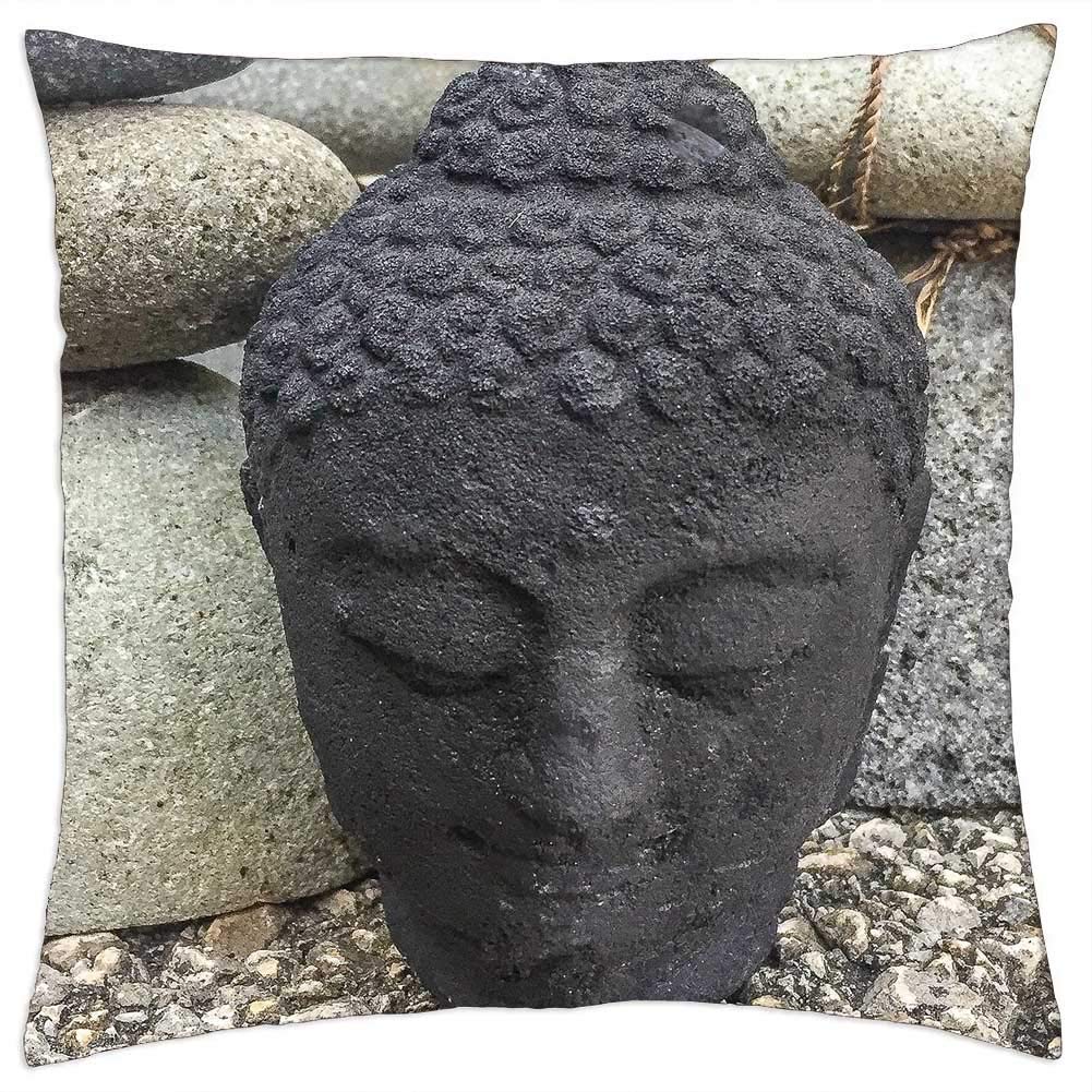 LESGAULEST Throw Pillow Cover (16x16 inch) - Awakening Background Black Buddha Buddhism