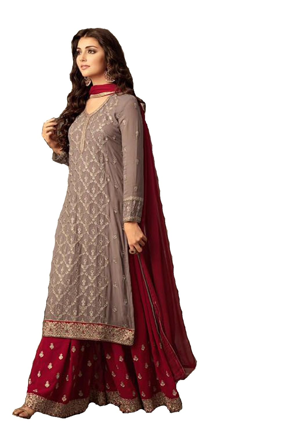Ziya Indian Pakistani Dresses for Women Palazzo Style Embroidered Salwar Kameez Suit 47001