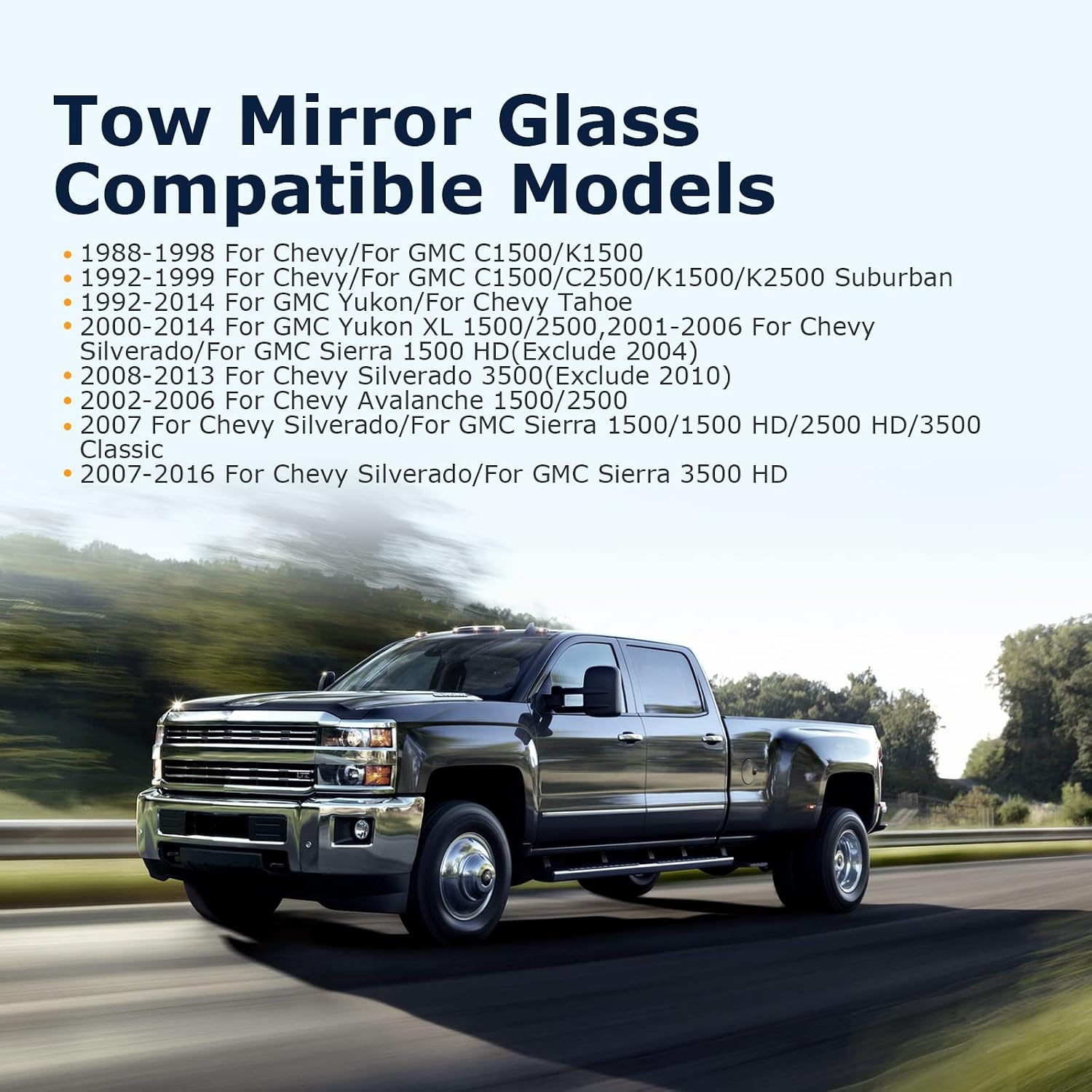 LH Towing Mirror Glass Fits For Chevy C/K/Silverado 1500 2500 3500