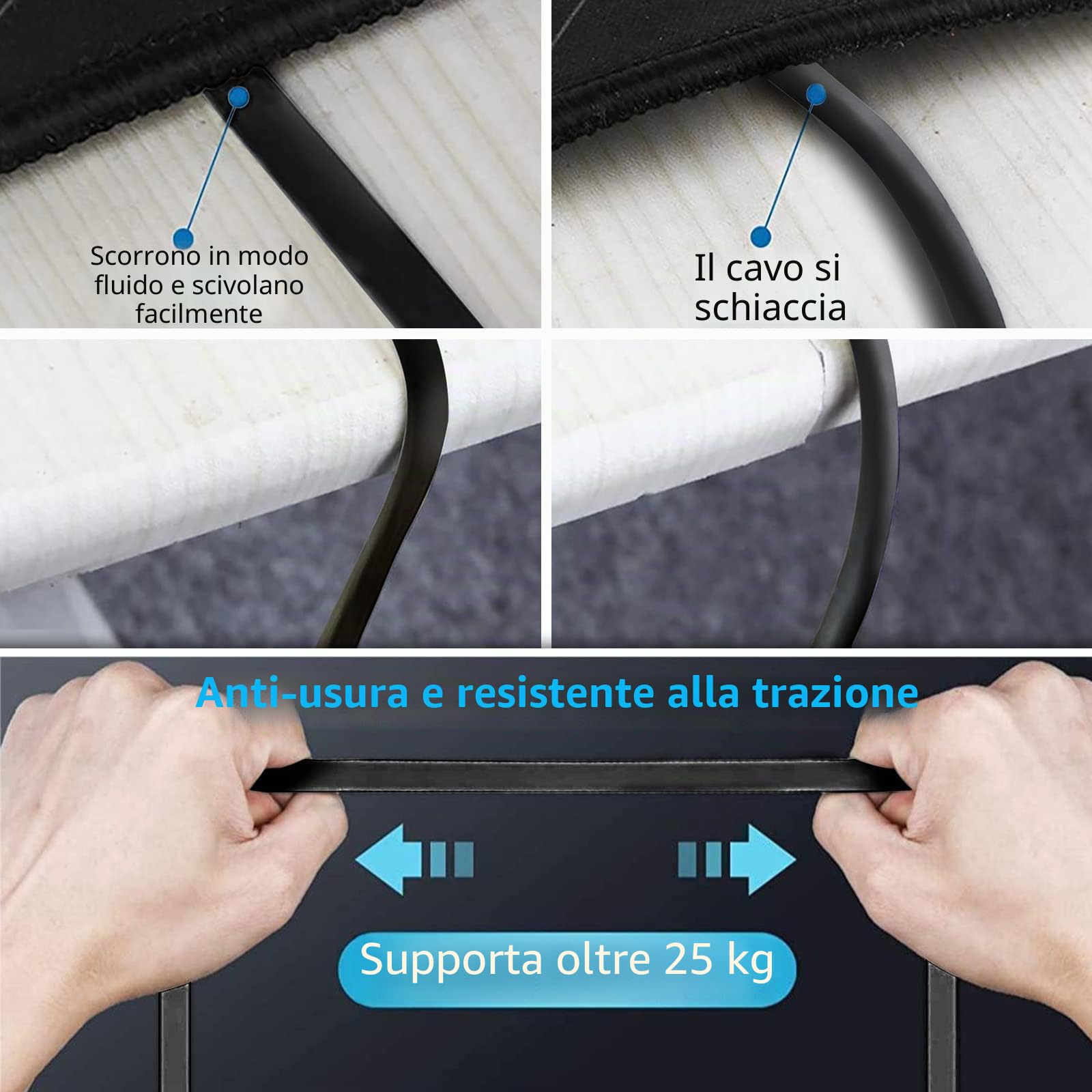 Soibke Cavo Ethernet 40 Metri, Cat 6 Cavo Lan 40m per Esterno Molto Lungo | Cavo Internert Alta Velocità 1000Mbit/s, Cavo di Rete RJ45 Piatto Gigabit Cavo Patch Nero per Router Modem