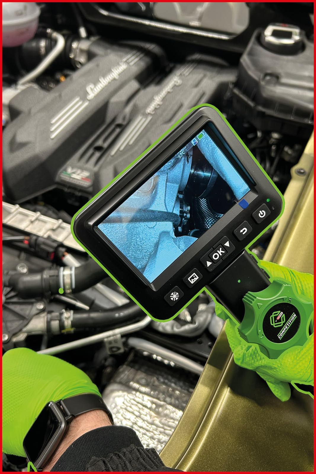 KS Tools Kit vidéo Competition HD 512.4600, diamètre 6,0 mm, sonde de caméra Frontale HD 180° et 0°, étui en PVC Flexible