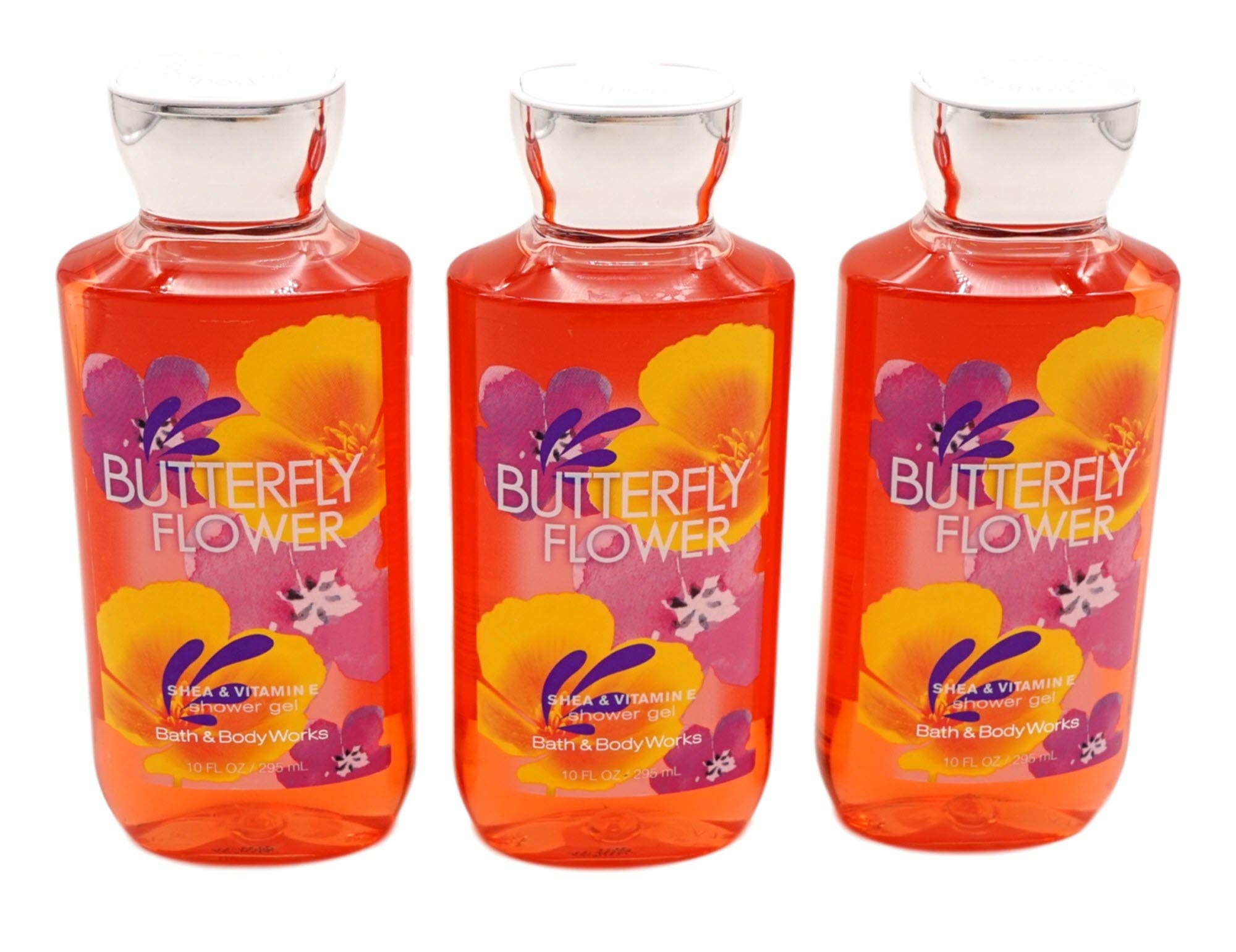Bath & Body Works BUTTERFLY FLOWERS Shower Gel 10 oz - Lot of 3
