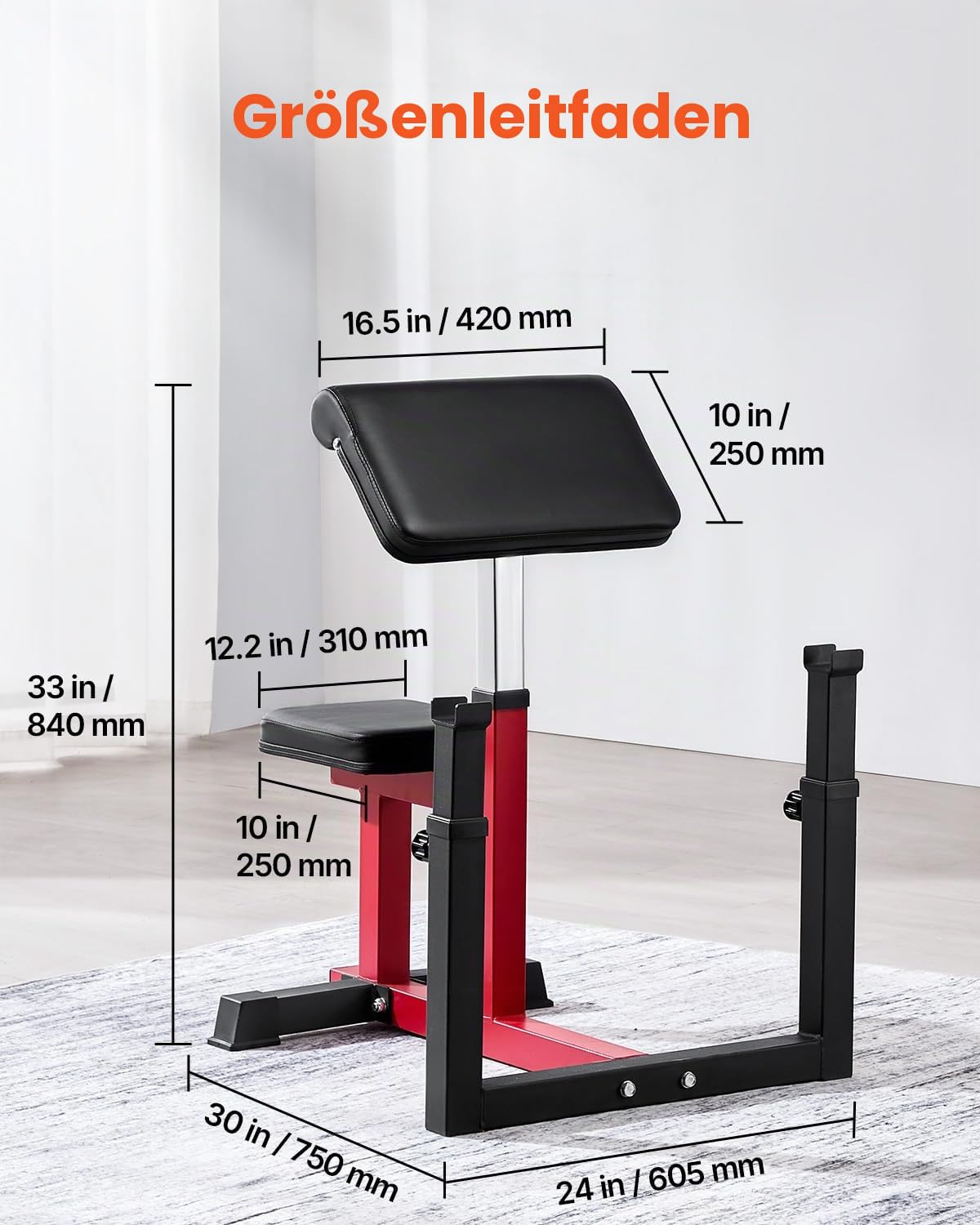 VEVOR Preacher Curlbank Hantelbank mit Beinstrecker, Krafttrainingsbänke (Max. Belastung 200 kg) Heim-Fitnessbank, Fitnessgerät, Sitzende Arm-isolierte Langhantel-Station, Trainingsbank
