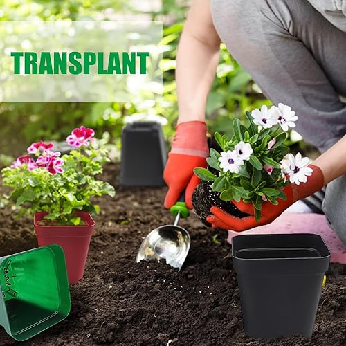 Miniatura 6 de RooTrimmer Maceta Cuadrada de Plástico para Vivero de 3" 120 Piezas Macetas Profundas para Suculentas Macetas Pequeñas para Flores Macetas