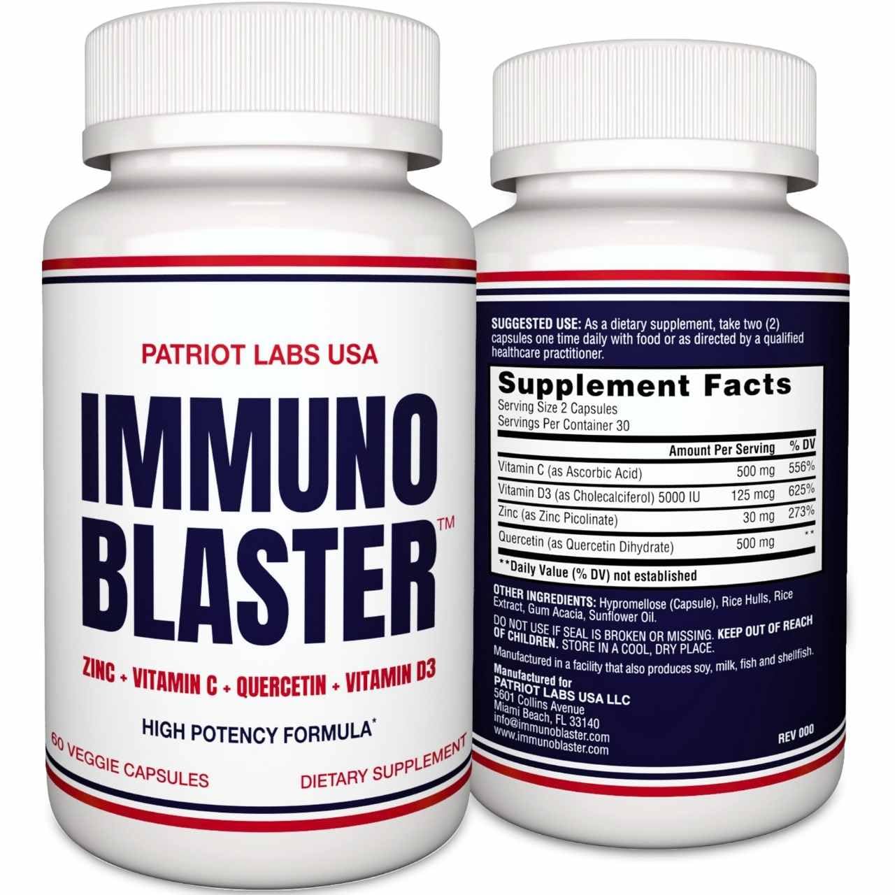 Buy Immunoblaster Zinc Quercetin 500mg with D and C Antioxidant Immune