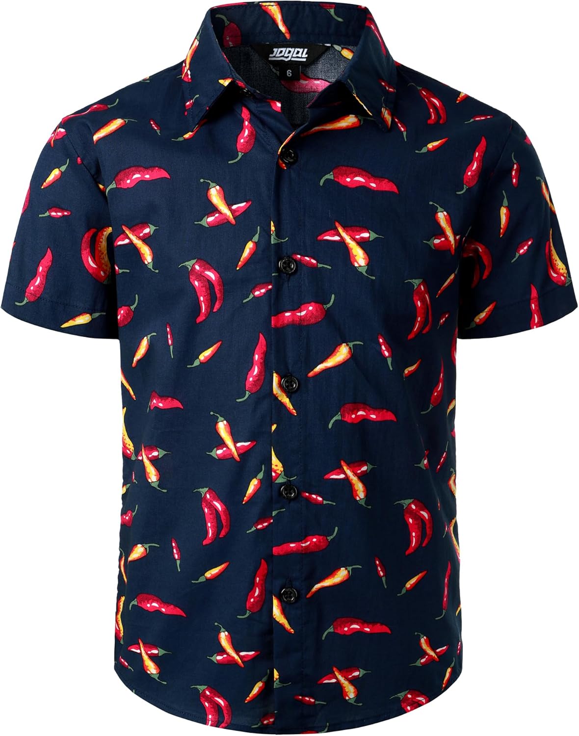 JOGAL Boy's Hawaiian Shirt Floral Short Sleeve Button Down Shirt Summer Beach Shirts