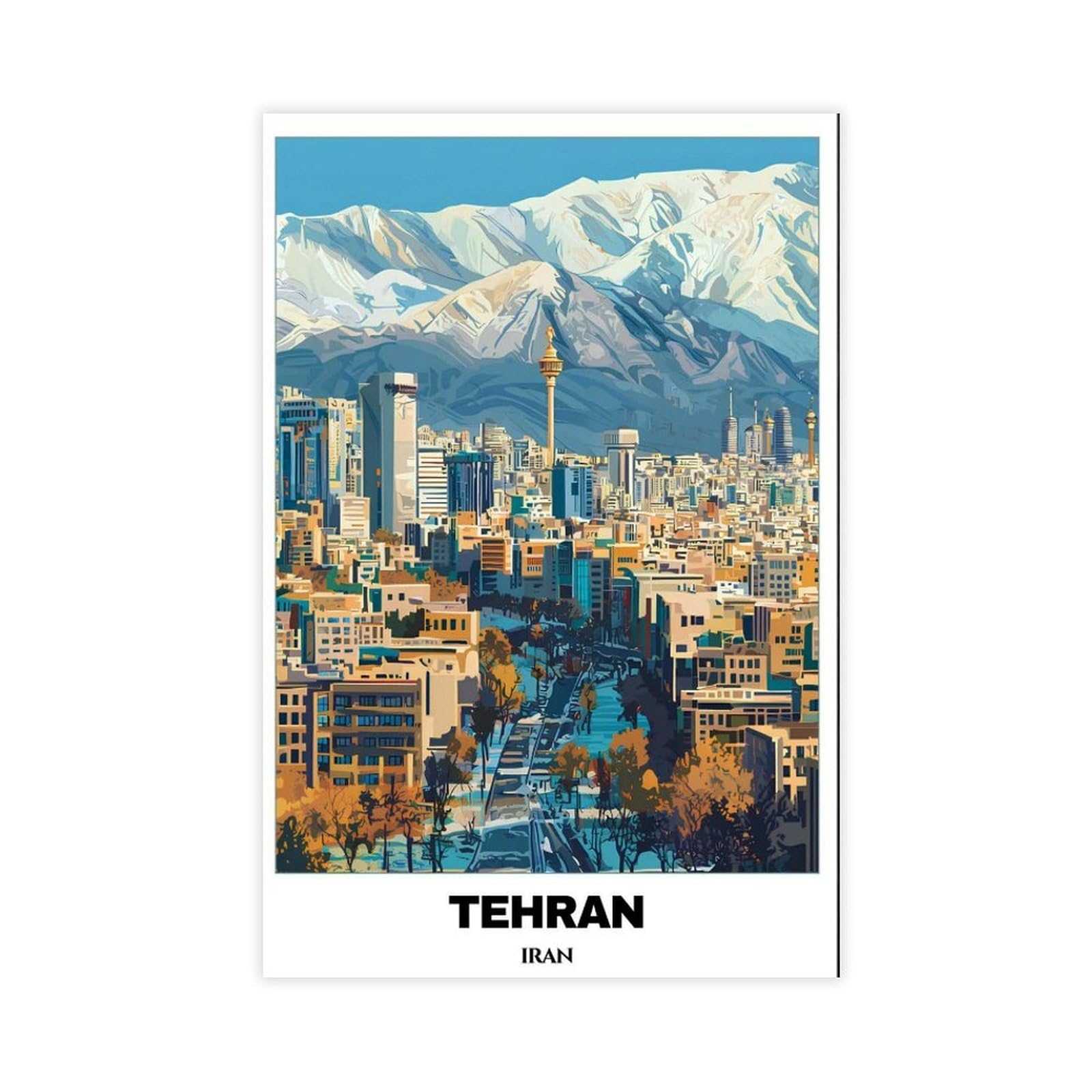 Utgn Tehran Travel Canvas Poster Wall Art Print Picture Paintings 12X18inch(30X45cm)