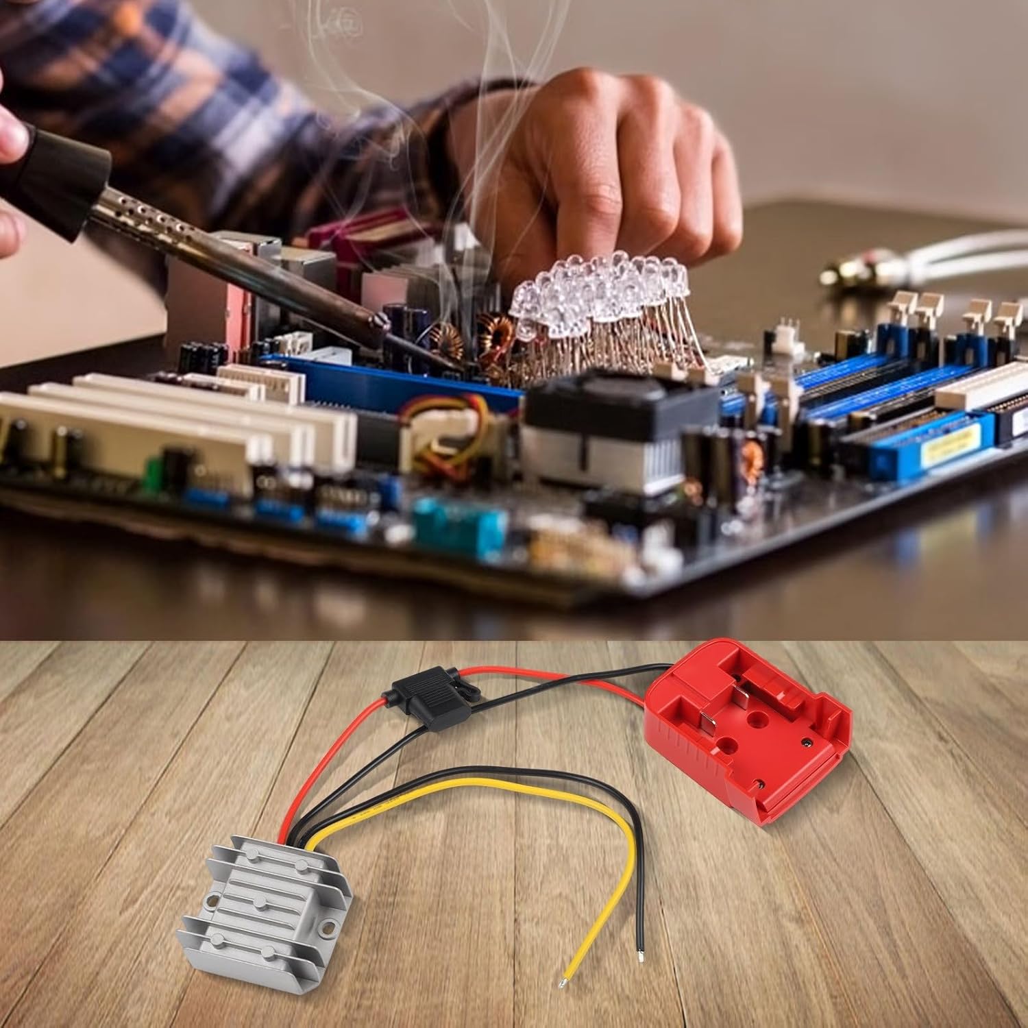 18V to 12V DC-DC Step-Down Converter Regulator, 240W 20A RC Cars, Ride- Toys, Carts & DIY Tools — Compatible with 48-11-1815/48-11-1850 18V Lithium Batteries(C)