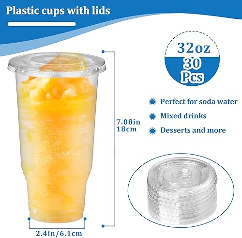 Miniatura 9 de Paquete de 50 vasos de postre de plástico transparente de 8 onzas con tapas de cúpula, vasos de plástico transparente desechables, vasos de plástico