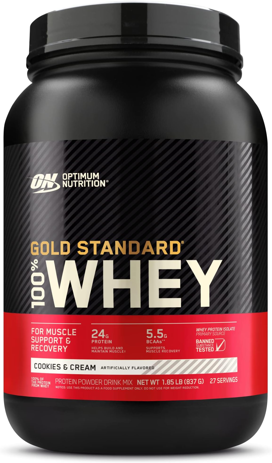 (ON) GOLD STANDARD 100% WHEY COOKIES & CREAM 1.85LB 28 SERVINGS 896 G