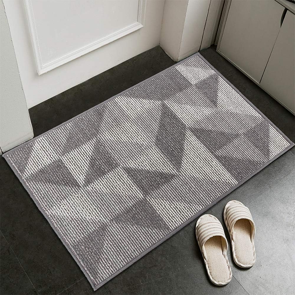 eBoutik - Grey Modern Home Welcome Door Mat Decoration- Door Mat Non Slip Indoor Doormat Machine Washable Barrier Mat Dirt Trapper - Home Decor (Grey, 50cm * 80cm)