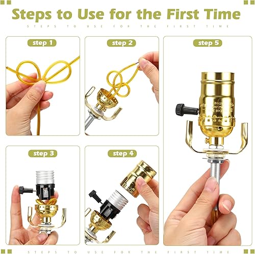 Miniatura 22 de Zonon Juego de 2 piezas de reparación de lámpara de pie, piezas de lámpara con cable de 12 pies y enchufe de 3 vías, juego completo de accesorios