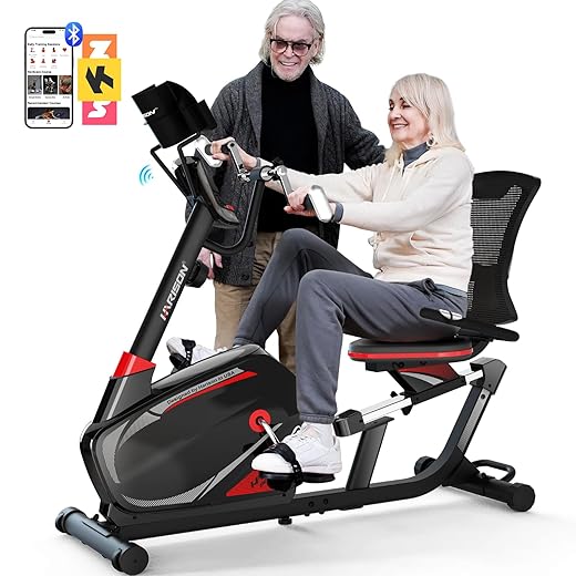HARISON Magnetic Recumbent Exercise Bike with Arm Exerciser, Recumbent bikes for Adult and Seniors, Recumbent Exercise bike for Home 400 lbs Capacity (XXL)