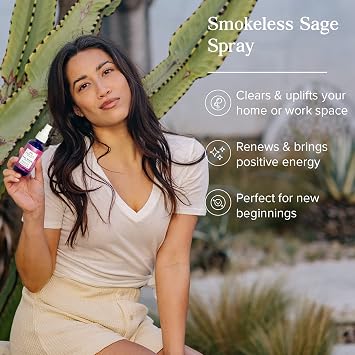 Heritage Store Aura Smudge Smokeless Sage with Juniper, Cleansing & Uplifting Spray for Positive Energy, Clean, Simple Alternative to Smudge Sticks & Burning Sage, Paraben Free, Vegan, 4oz