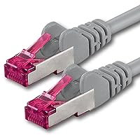 1aTTack.de 50m - grigio - 1 pezzo - Rete Cavi Cat6a S-FTP CAT 6a doppia schermatura