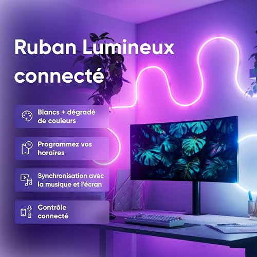 Nanoleaf Striscia LED Neon RGB 5m, Wi-Fi Compatibile con Matter, Alexa e Google Assistant, Sincronizzazione Musica e Schermo, DIY, Scene Dinamiche via App, Controllo Vocale, Per Camera e Déco Murale - 2