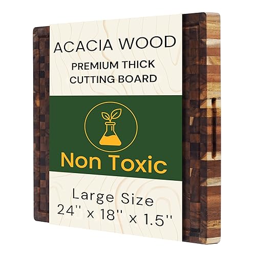 Premium Acacia Wood Cutting Board 20" x 15" x 1.5"
